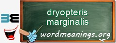 WordMeaning blackboard for dryopteris marginalis